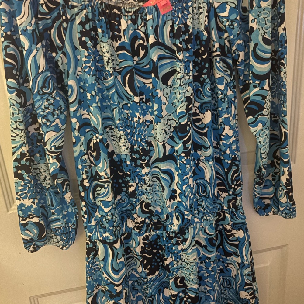 Blue Patterned Women's Dress
